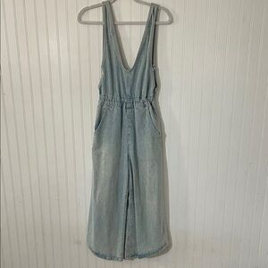 Free People Light Blue Denim Jumpsuit